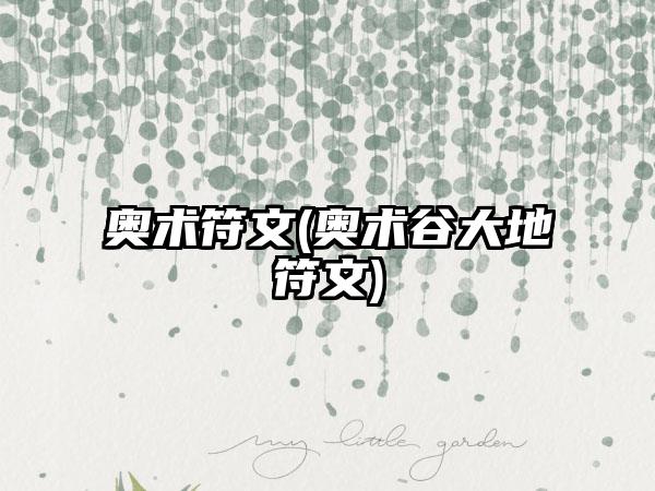 奥术符文(奥术谷大地符文)