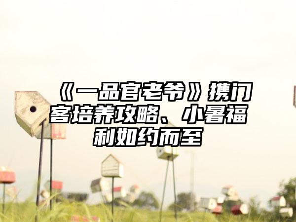 《一品官老爷》携门客培养攻略、小暑福利如约而至
