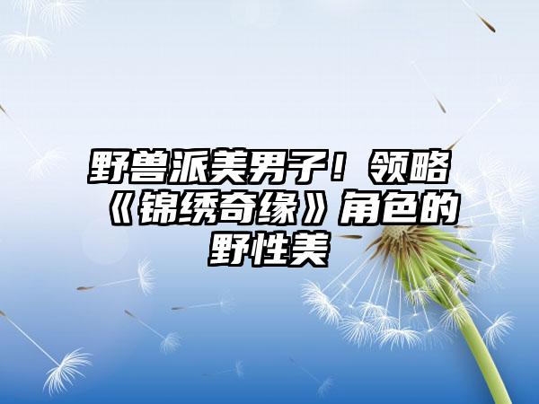 野兽派美男子！领略《锦绣奇缘》角色的野性美
