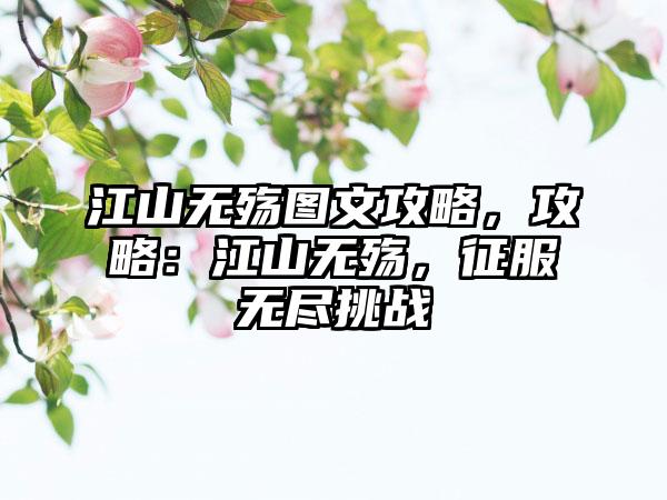 江山无殇图文攻略，攻略：江山无殇，征服无尽挑战