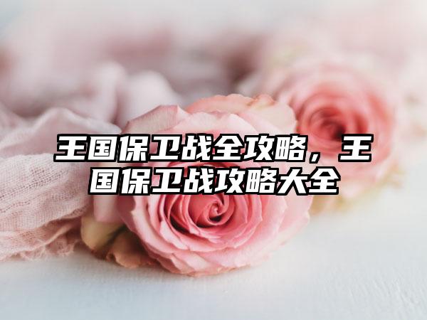 王国保卫战全攻略，王国保卫战攻略大全