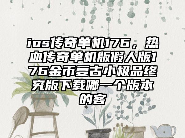ios传奇单机176，热血传奇单机版假人版176金币复古小极品终究版下载哪一个版本的客