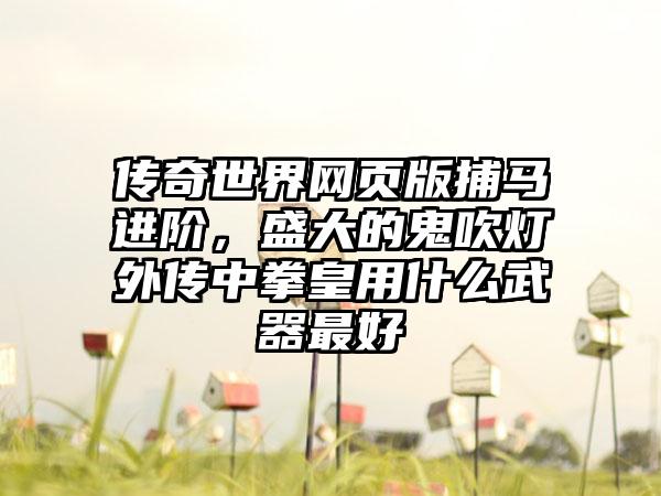 传奇世界网页版捕马进阶，盛大的鬼吹灯外传中拳皇用什么武器最好