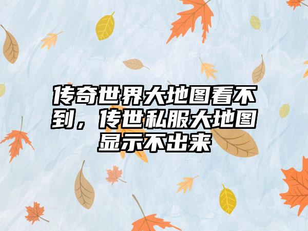 传奇世界大地图看不到，传世私服大地图显示不出来