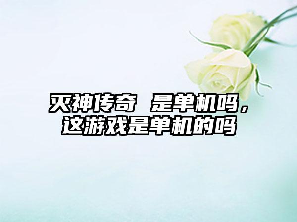 灭神传奇 是单机吗，这游戏是单机的吗