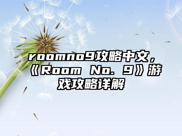 roomno9攻略中文，《Room No. 9》游戏攻略详解