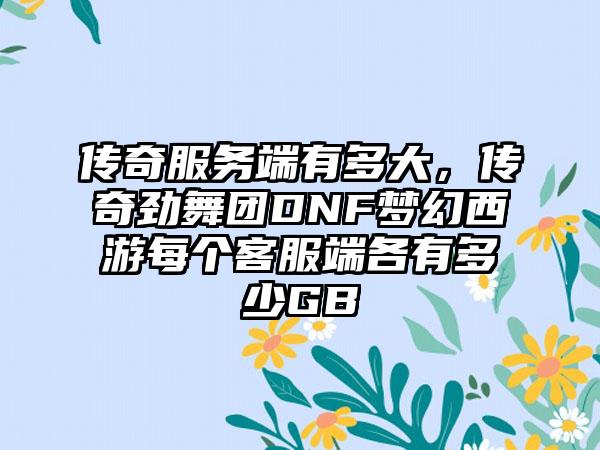 传奇服务端有多大，传奇劲舞团DNF梦幻西游每个客服端各有多少GB