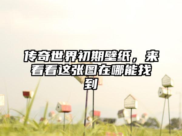 传奇世界初期壁纸，来看看这张图在哪能找到