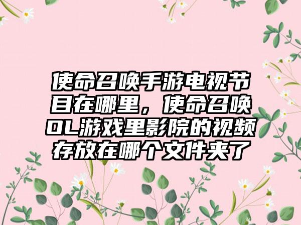 使命召唤手游电视节目在哪里，使命召唤OL游戏里影院的视频存放在哪个文件夹了