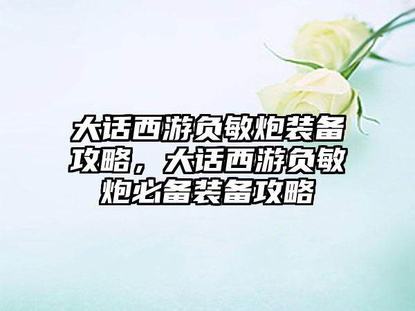 大话西游负敏炮装备攻略，大话西游负敏炮必备装备攻略