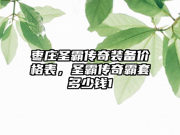 枣庄圣霸传奇装备价格表，圣霸传奇霸套多少钱1