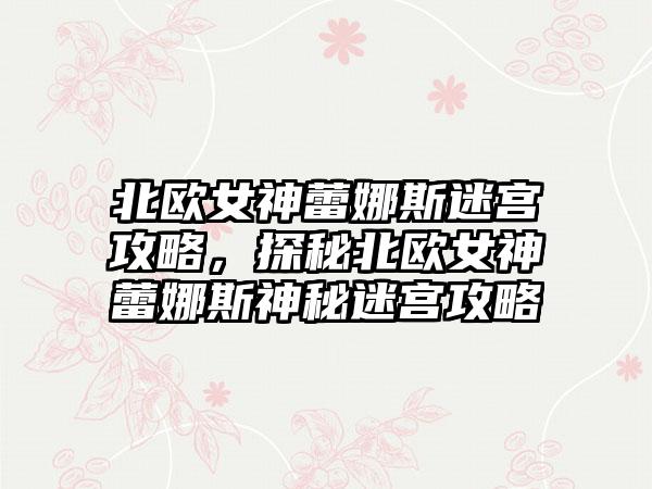 北欧女神蕾娜斯迷宫攻略，探秘北欧女神蕾娜斯神秘迷宫攻略