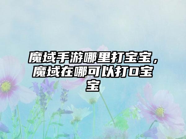 魔域手游哪里打宝宝，魔域在哪可以打O宝宝