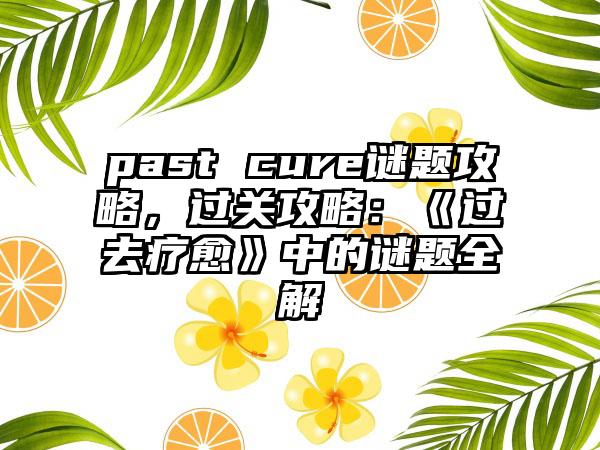 past cure谜题攻略，过关攻略：《过去疗愈》中的谜题全解
