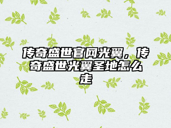 传奇盛世官网光翼，传奇盛世光翼圣地怎么走