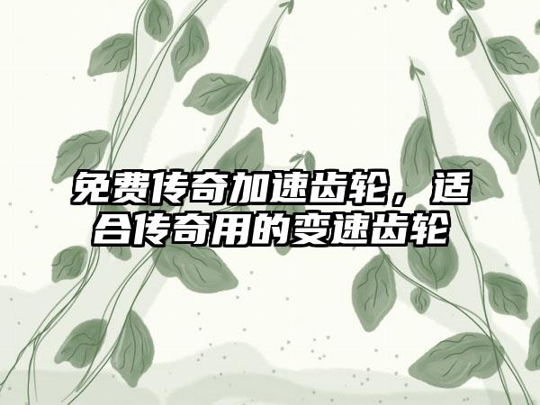 免费传奇加速齿轮，适合传奇用的变速齿轮