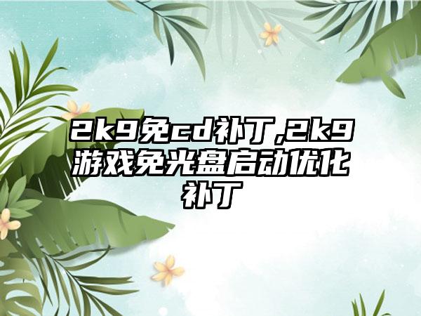 2k9免cd补丁,2k9游戏免光盘启动优化补丁