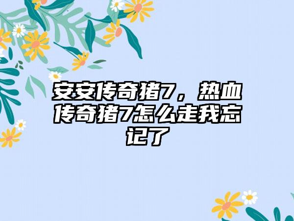 安安传奇猪7，热血传奇猪7怎么走我忘记了