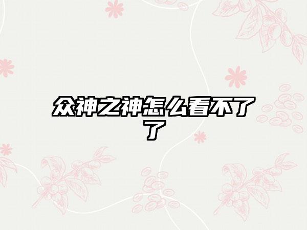 众神之神怎么看不了了