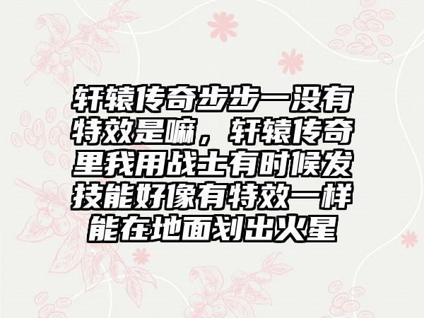 轩辕传奇步步一没有特效是嘛，轩辕传奇里我用战士有时候发技能好像有特效一样能在地面划出火星