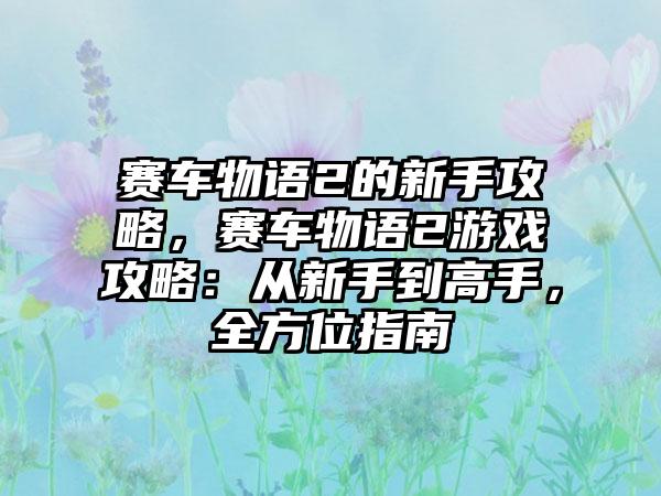 赛车物语2的新手攻略，赛车物语2游戏攻略：从新手到高手，全方位指南