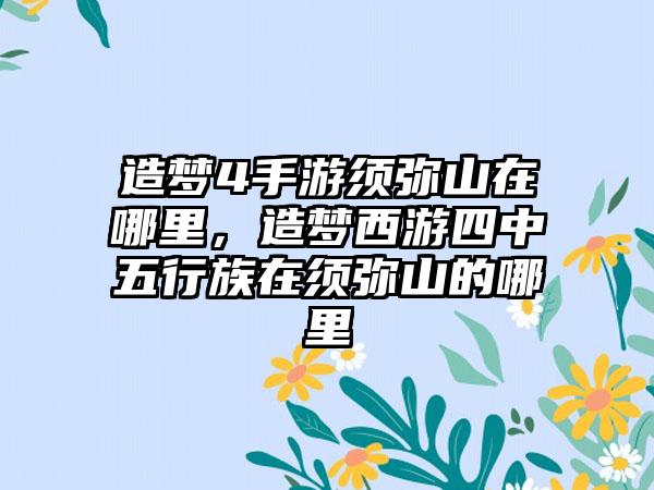 造梦4手游须弥山在哪里，造梦西游四中五行族在须弥山的哪里