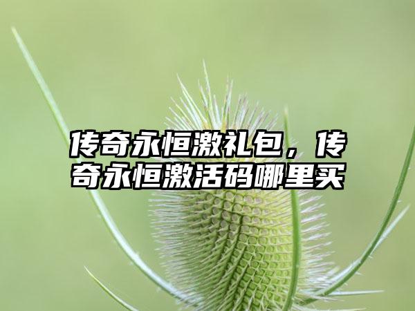 传奇永恒激礼包，传奇永恒激活码哪里买