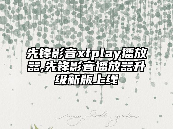 先锋影音xfplay播放器,先锋影音播放器升级新版上线