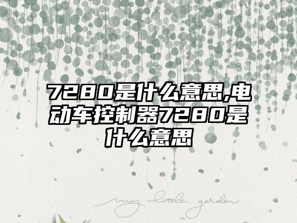 7280是什么意思,电动车控制器7280是什么意思