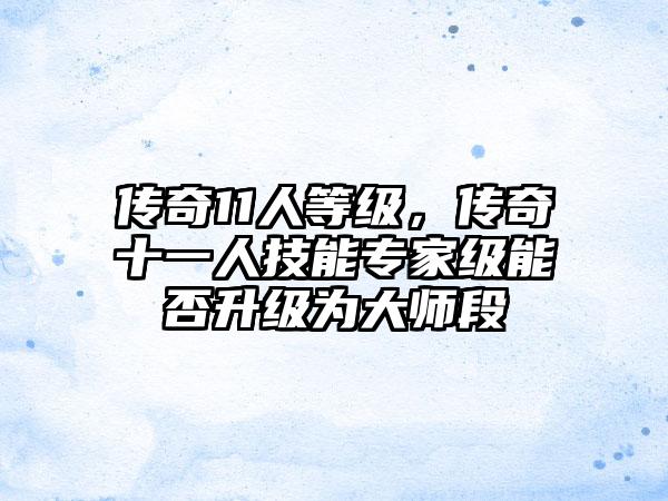 传奇11人等级，传奇十一人技能专家级能否升级为大师段