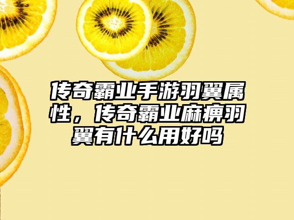 传奇霸业手游羽翼属性，传奇霸业麻痹羽翼有什么用好吗