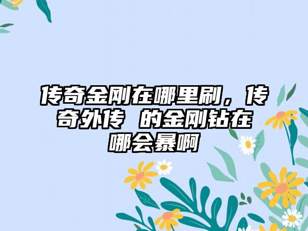 传奇金刚在哪里刷，传奇外传 的金刚钻在哪会暴啊