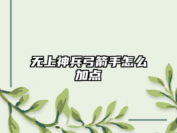 无上神兵弓箭手怎么加点