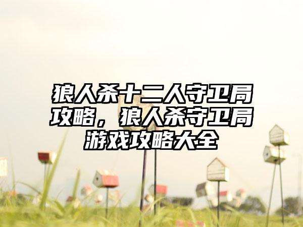 狼人杀十二人守卫局攻略，狼人杀守卫局游戏攻略大全