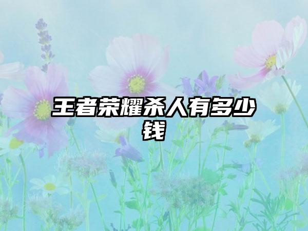 王者荣耀杀人有多少钱