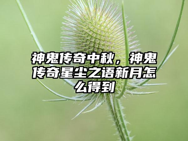 神鬼传奇中秋，神鬼传奇星尘之语新月怎么得到