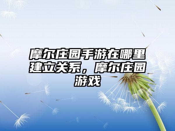 摩尔庄园手游在哪里建立关系，摩尔庄园游戏