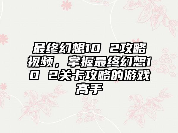最终幻想10 2攻略视频，掌握最终幻想10 2关卡攻略的游戏高手