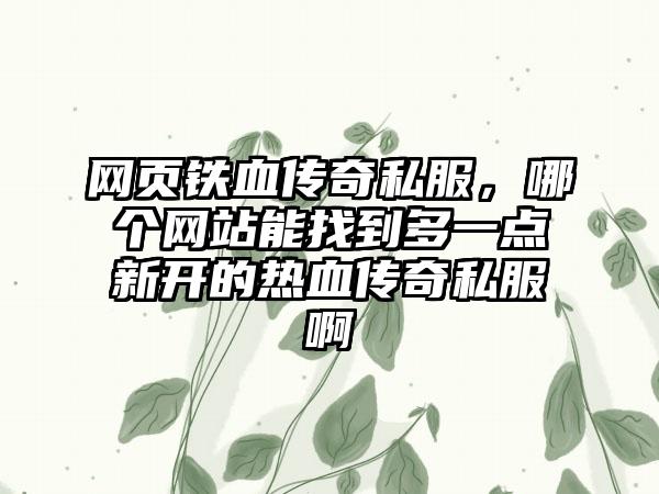 网页铁血传奇私服，哪个网站能找到多一点新开的热血传奇私服啊