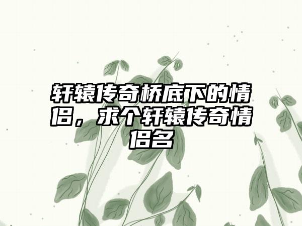 轩辕传奇桥底下的情侣，求个轩辕传奇情侣名