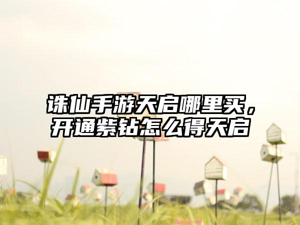 诛仙手游天启哪里买，开通紫钻怎么得天启