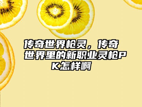 传奇世界枪灵，传奇世界里的新职业灵枪PK怎样啊