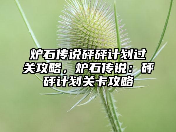 炉石传说砰砰计划过关攻略，炉石传说：砰砰计划关卡攻略