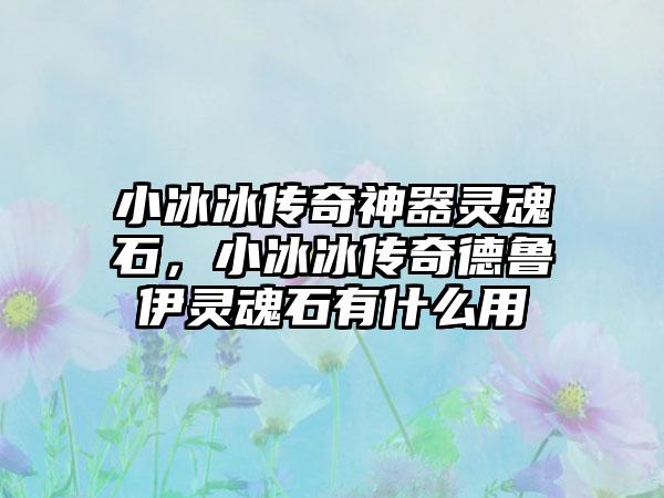 小冰冰传奇神器灵魂石，小冰冰传奇德鲁伊灵魂石有什么用