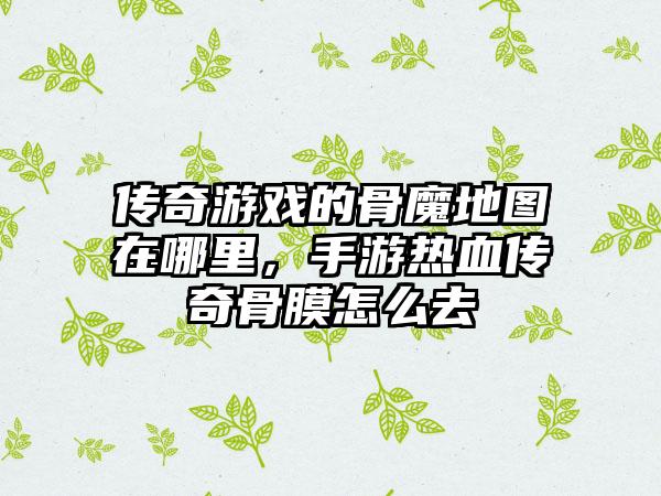 传奇游戏的骨魔地图在哪里，手游热血传奇骨膜怎么去