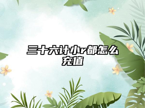 三十六计小r都怎么充值