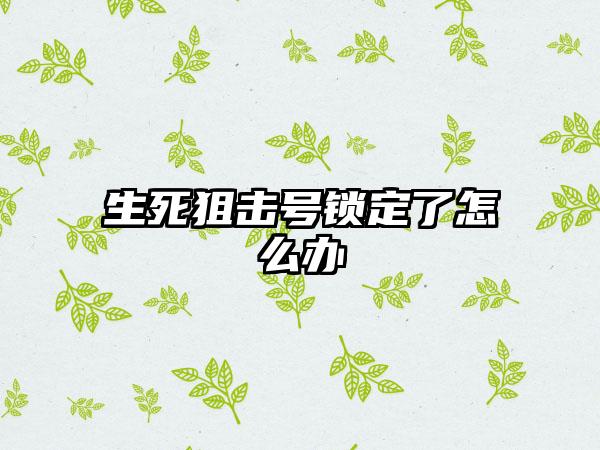 生死狙击号锁定了怎么办