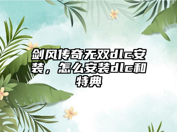 剑风传奇无双dlc安装，怎么安装dlc和特典