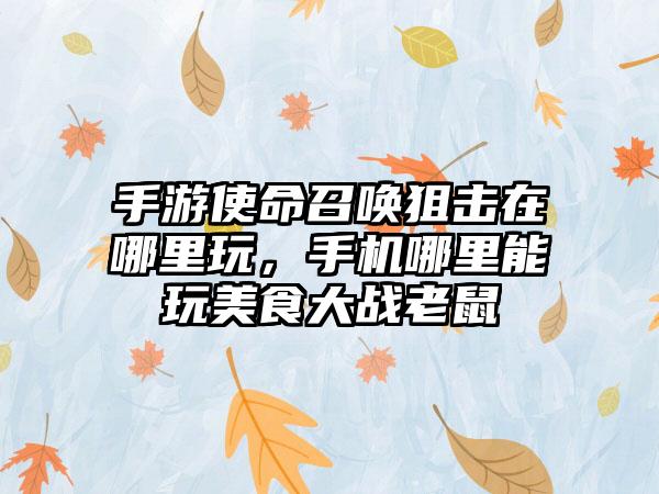手游使命召唤狙击在哪里玩，手机哪里能玩美食大战老鼠
