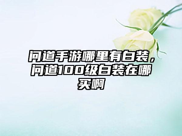 问道手游哪里有白装，问道100级白装在哪买啊